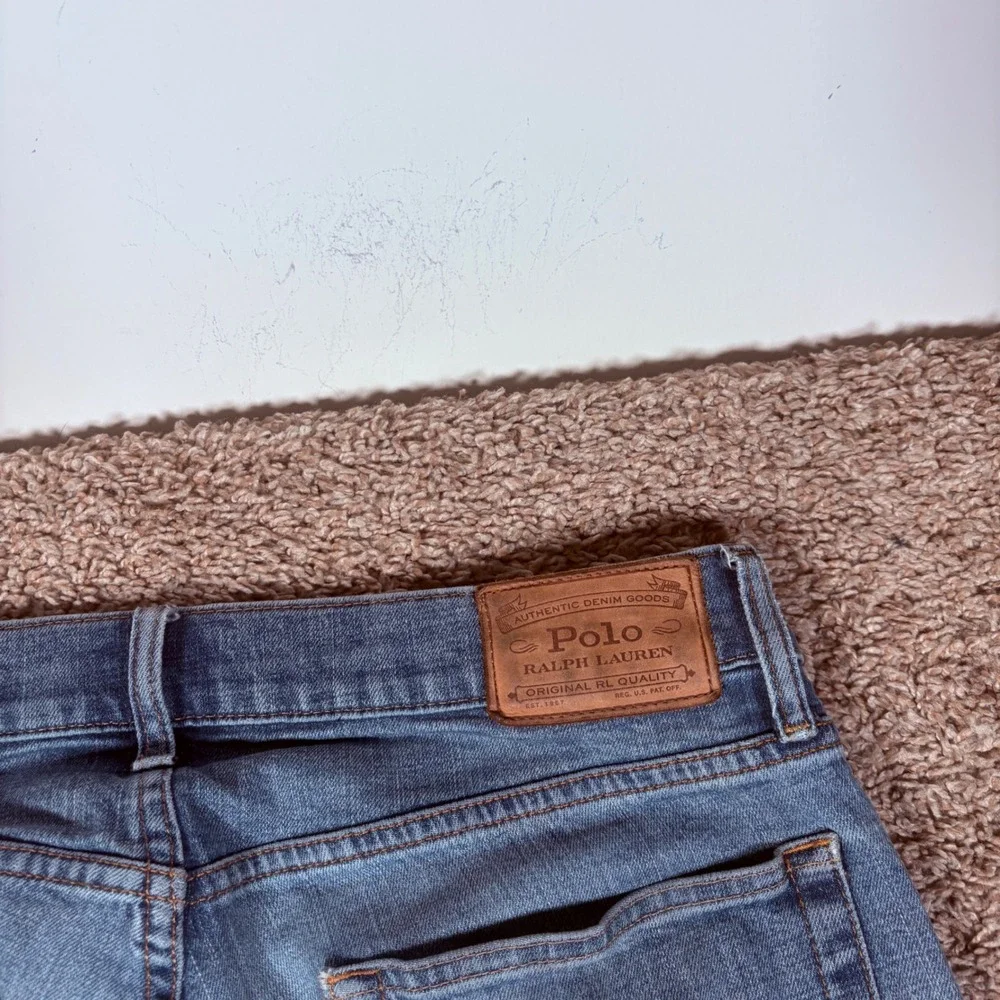 Polo‎ Ralph Lauren Varick Slim Straight Jeans Mens 32x32 Blue Distressed
